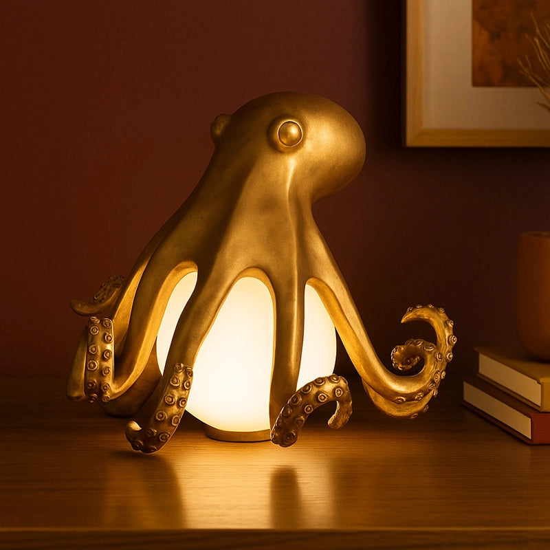 Dave Gold Octopus Table Lamp - Maximalist Ambient Lighting
