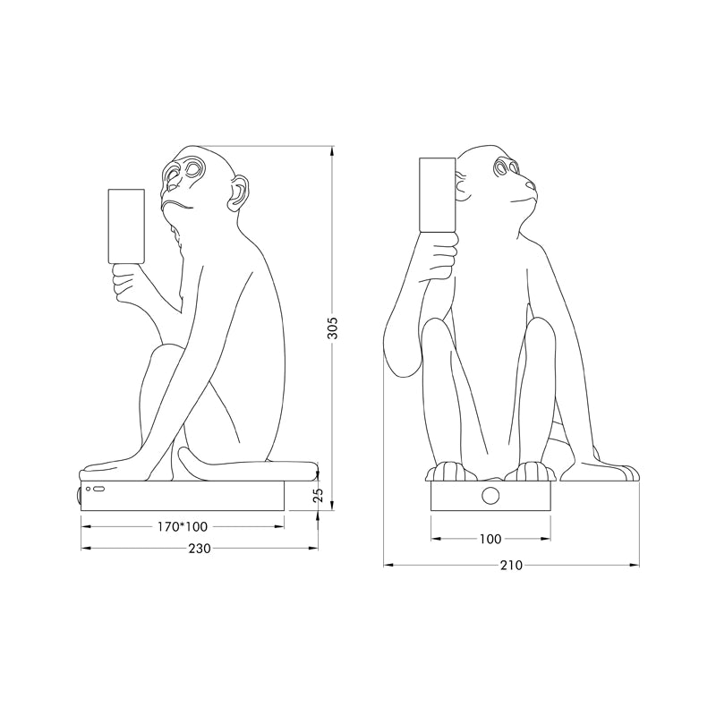 Conor the Monkey | USB Rechargeable LED Table Lamp (Gold)