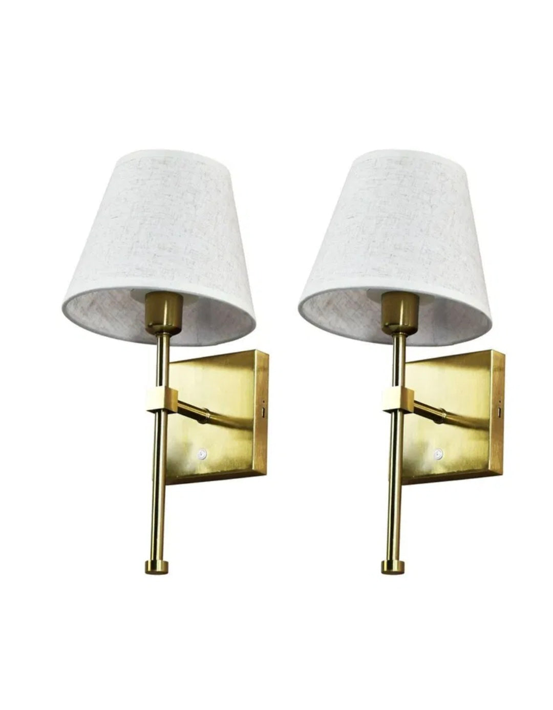 The Horrace — Luxe Antique Brass & Linen Cordless Wall Light (Pair)